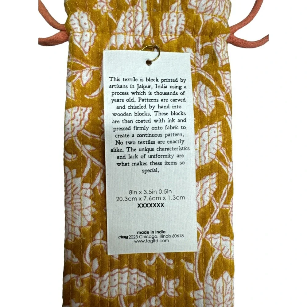 TAG Brand Quilted Eyeglass Sunglasses Case Yellow Floral‎ NWT